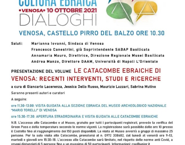 Giornata Europea della Cultura Ebraica il 10 ottobre a Venosa