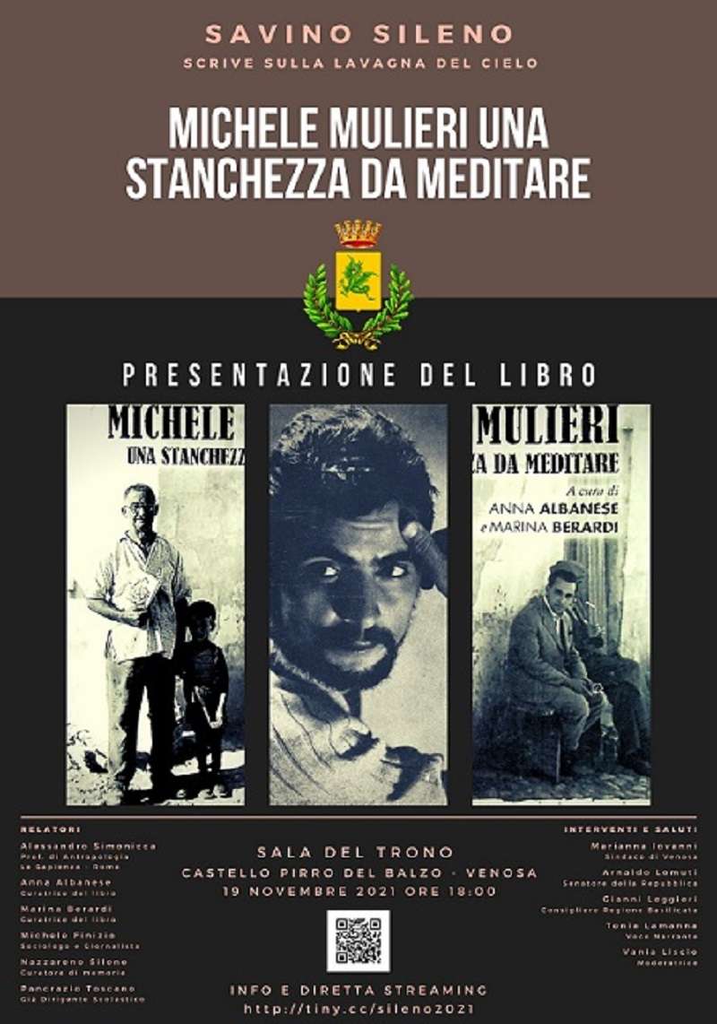 A Venosa la presentazione del libro: “Michele Mulieri Una stanchezza da meditare”