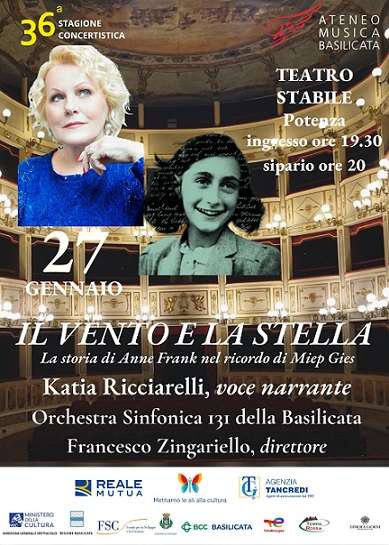 “Il vento e la stella”: Katia Ricciarelli e l’Orchestra sinfonica 131 ricordano Anna Frank