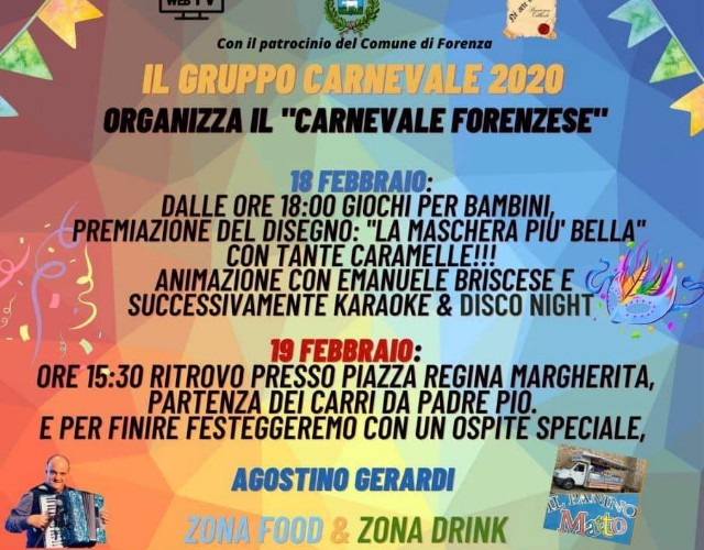 A Forenza tornano il Carnevale e la sfilata dei carri allegorici