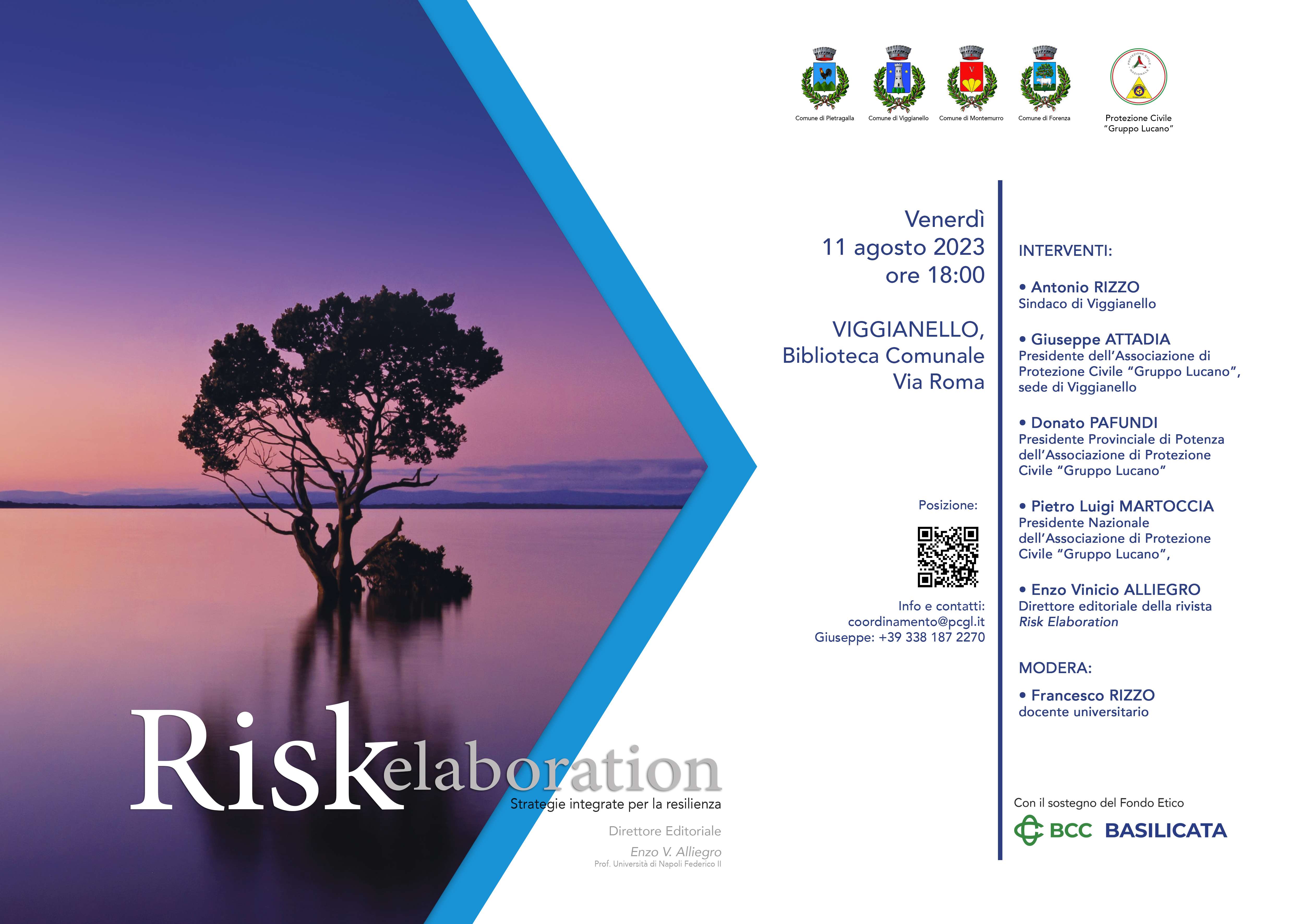A Viggianello il terzo incontro per la presentazione della rivista edita dalla Protezione Civile “Gruppo Lucano” Risk Elaboration