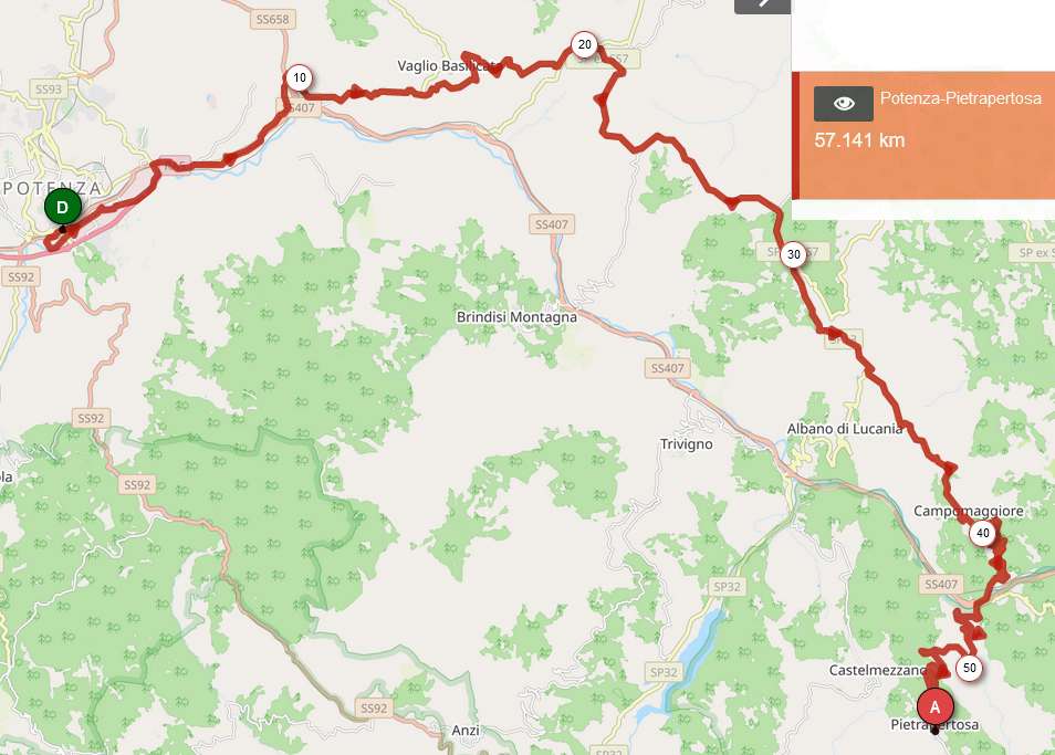 Potenza – Pietrapertosa 58 KM