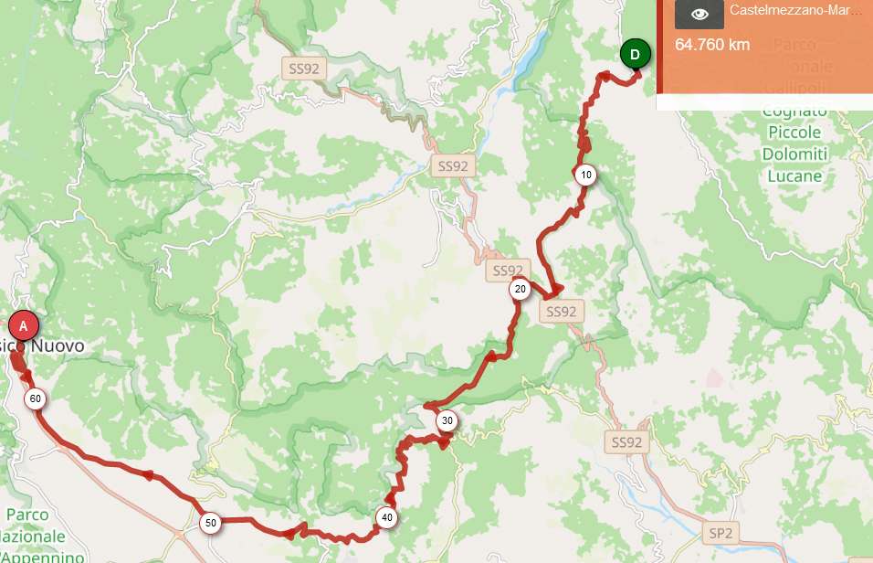 Castelmezzano – Marsiconuovo 64 KM